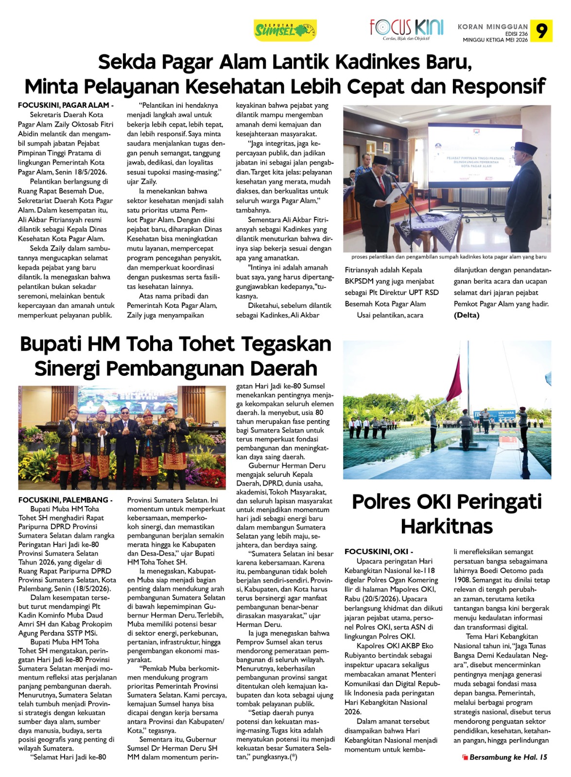 Sekda Pagar Alam Lantik Kadinkes Baru, Minta Pelayanan Kesehatan Lebih Cepat Dan Responsip